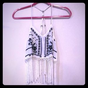 Hollister fringe crop top